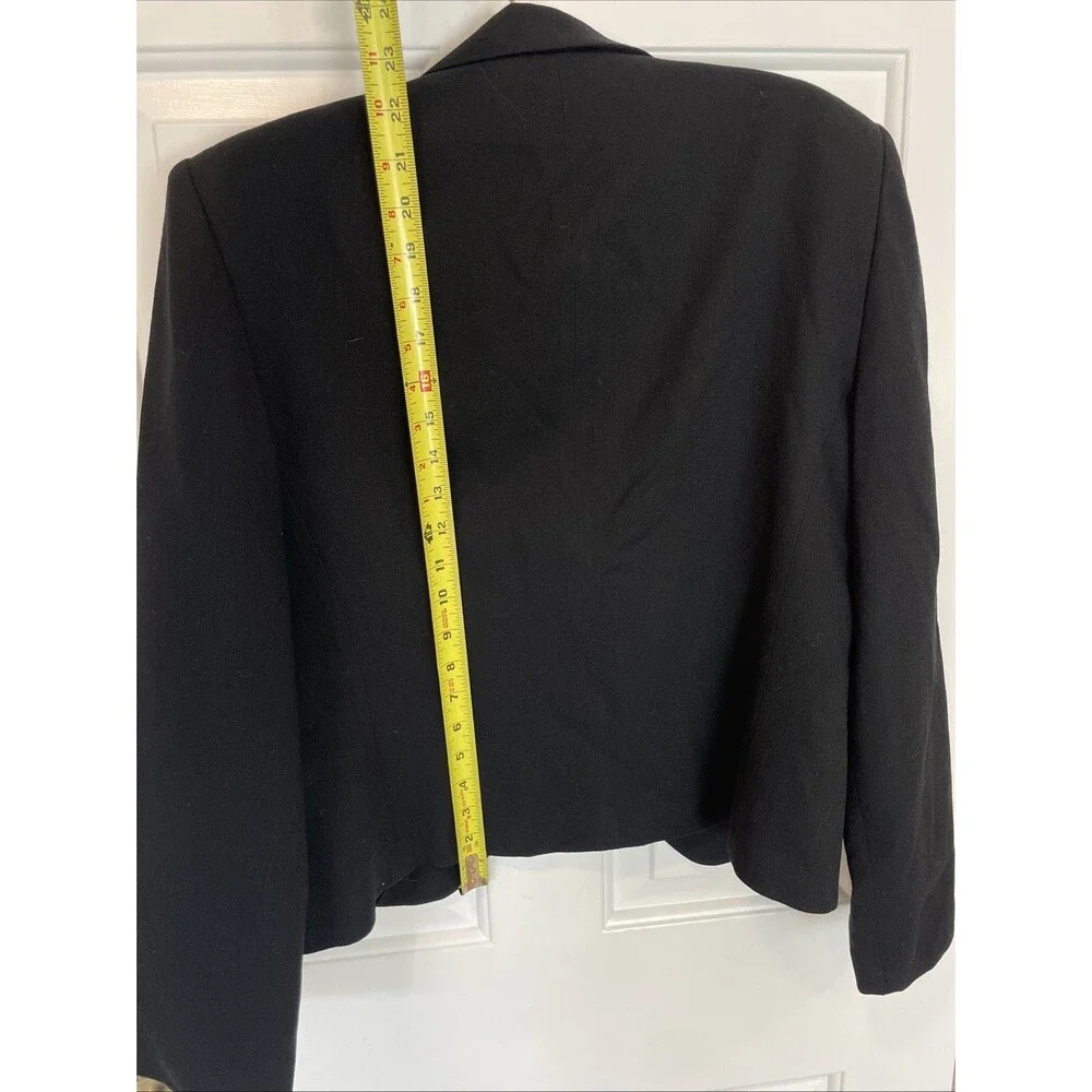 Vintage Christian Dior Wool Blazer Jacket Womens 10 Black Button Professional